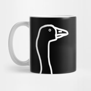 White Line Goose Minimal Portrait Mug